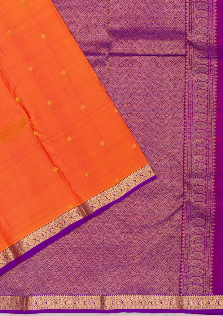 Orange Zariwork Pure Silk Saree