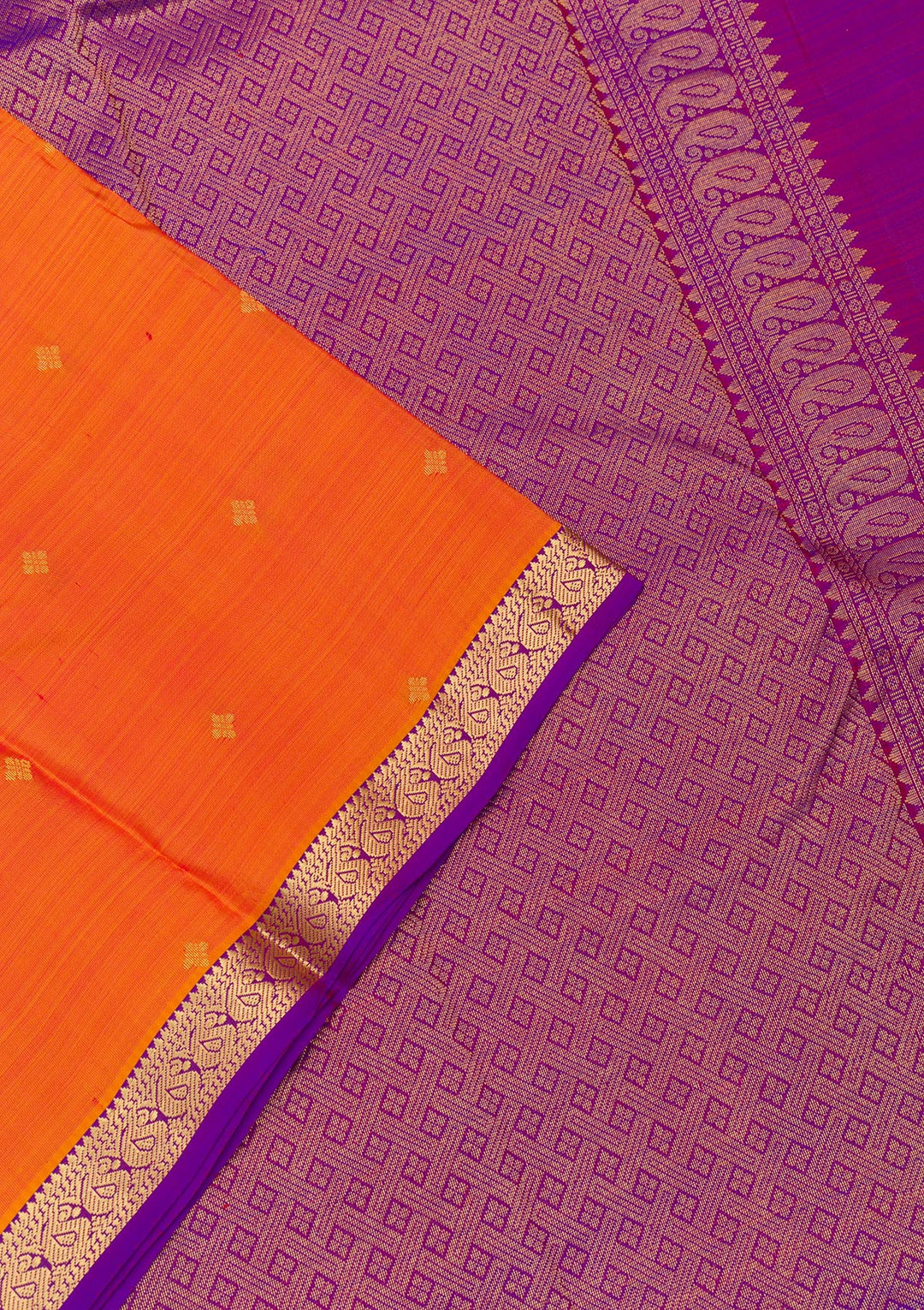 Orange Zariwork Pure Silk Saree