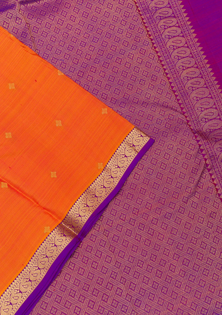 Orange Zariwork Pure Silk Saree