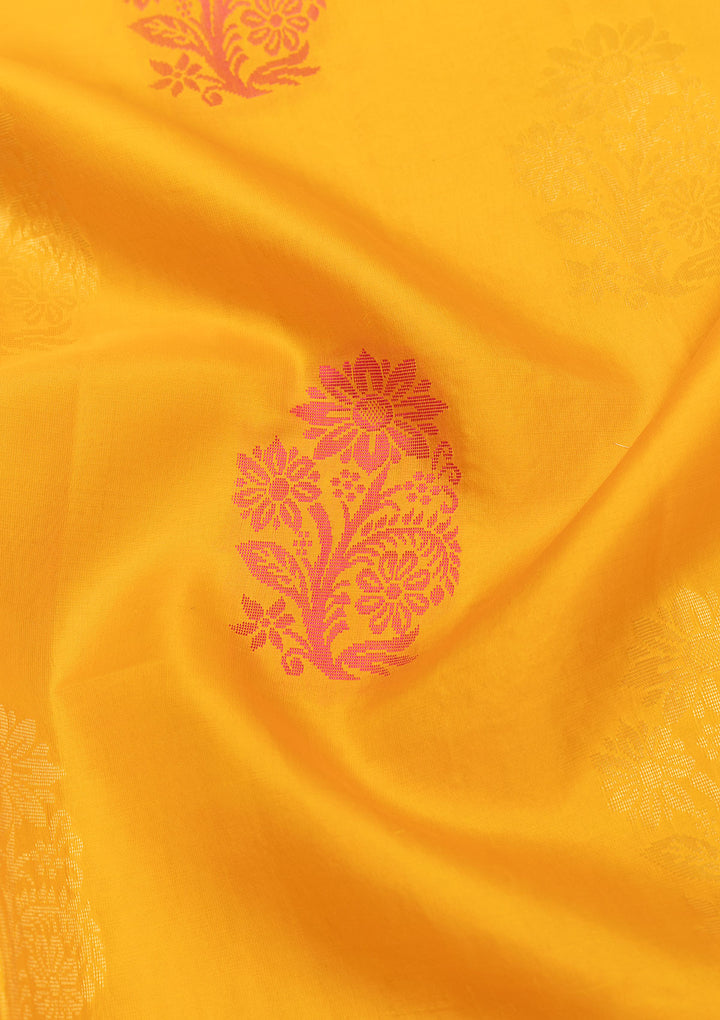 Orange Zariwork Pure Silk Saree