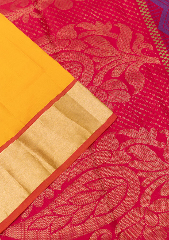 Orange Zariwork Pure Silk Saree