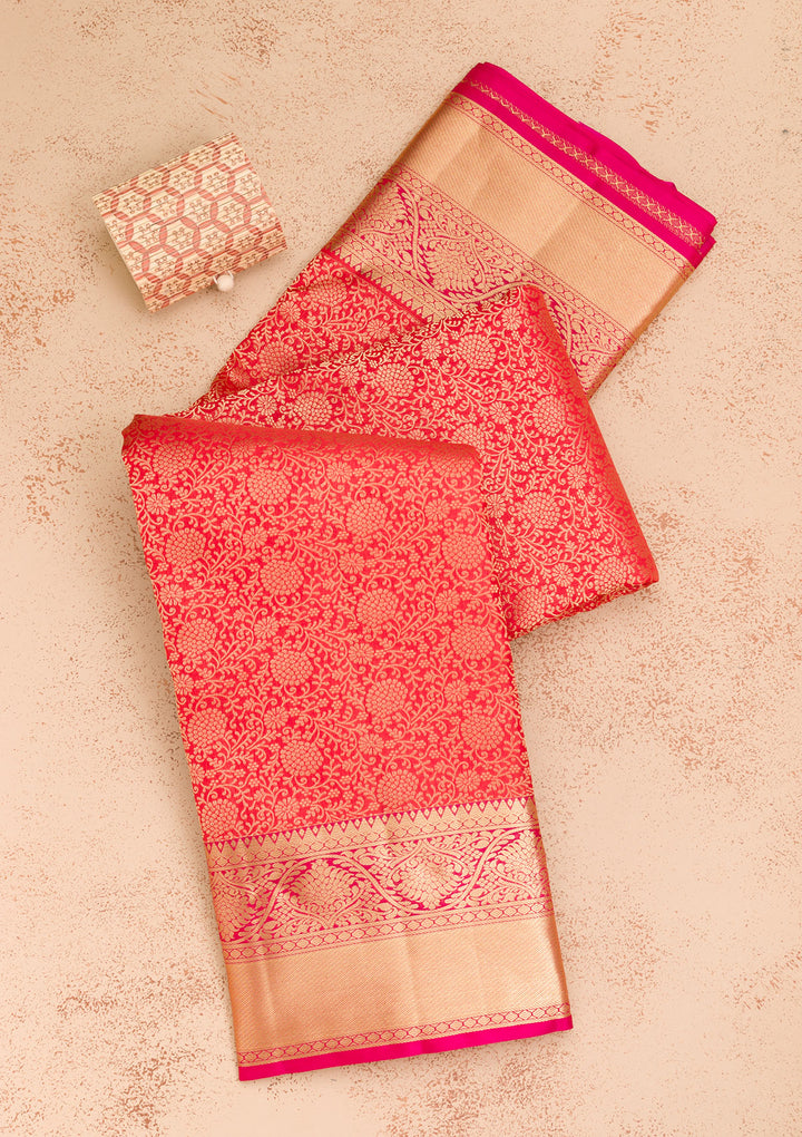 Orange Zariwork Pure Silk Saree