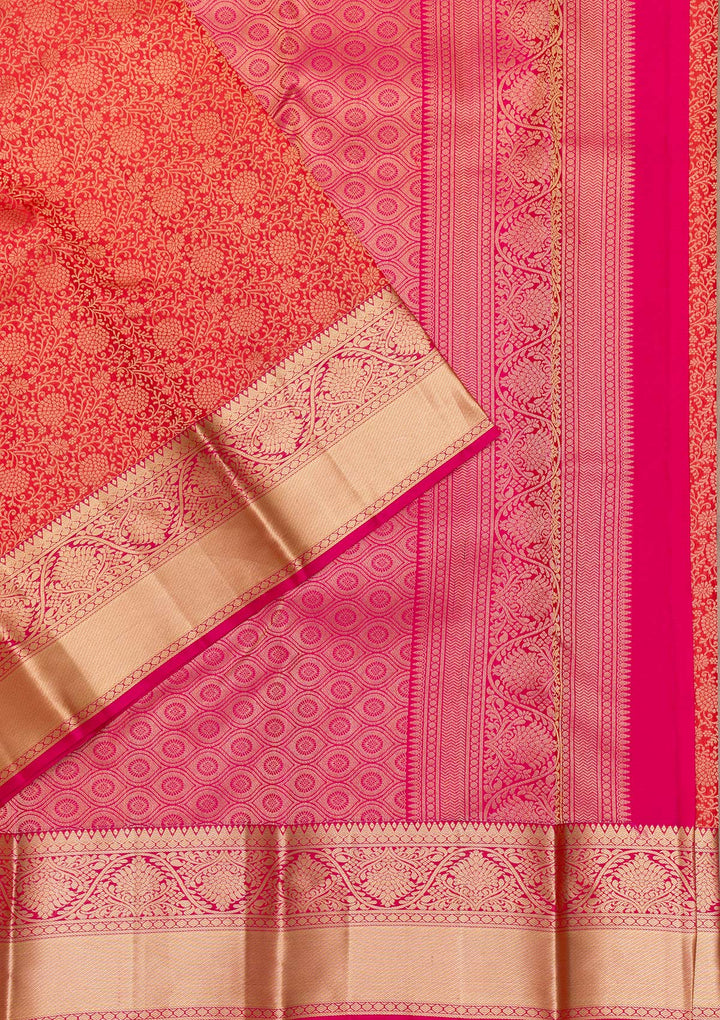 Orange Zariwork Pure Silk Saree