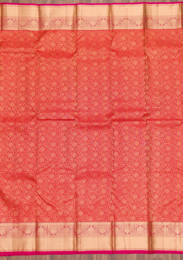 Orange Zariwork Pure Silk Saree