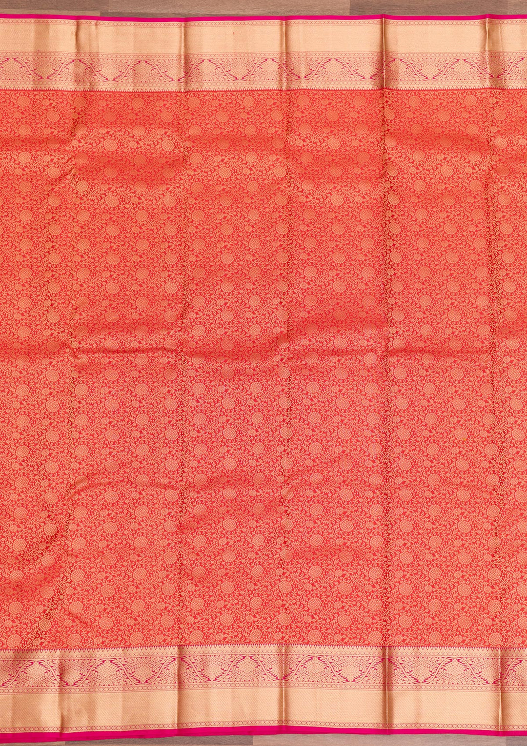 Orange Zariwork Pure Silk Saree-Koskii