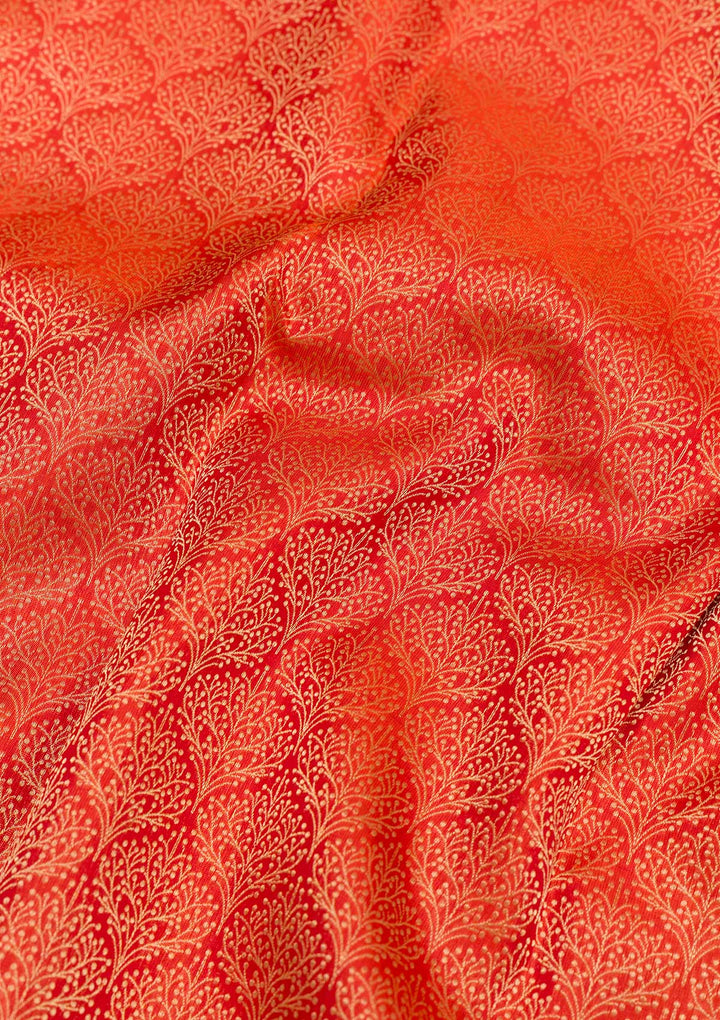 Orange Zariwork Banarasi Pure Silk Saree