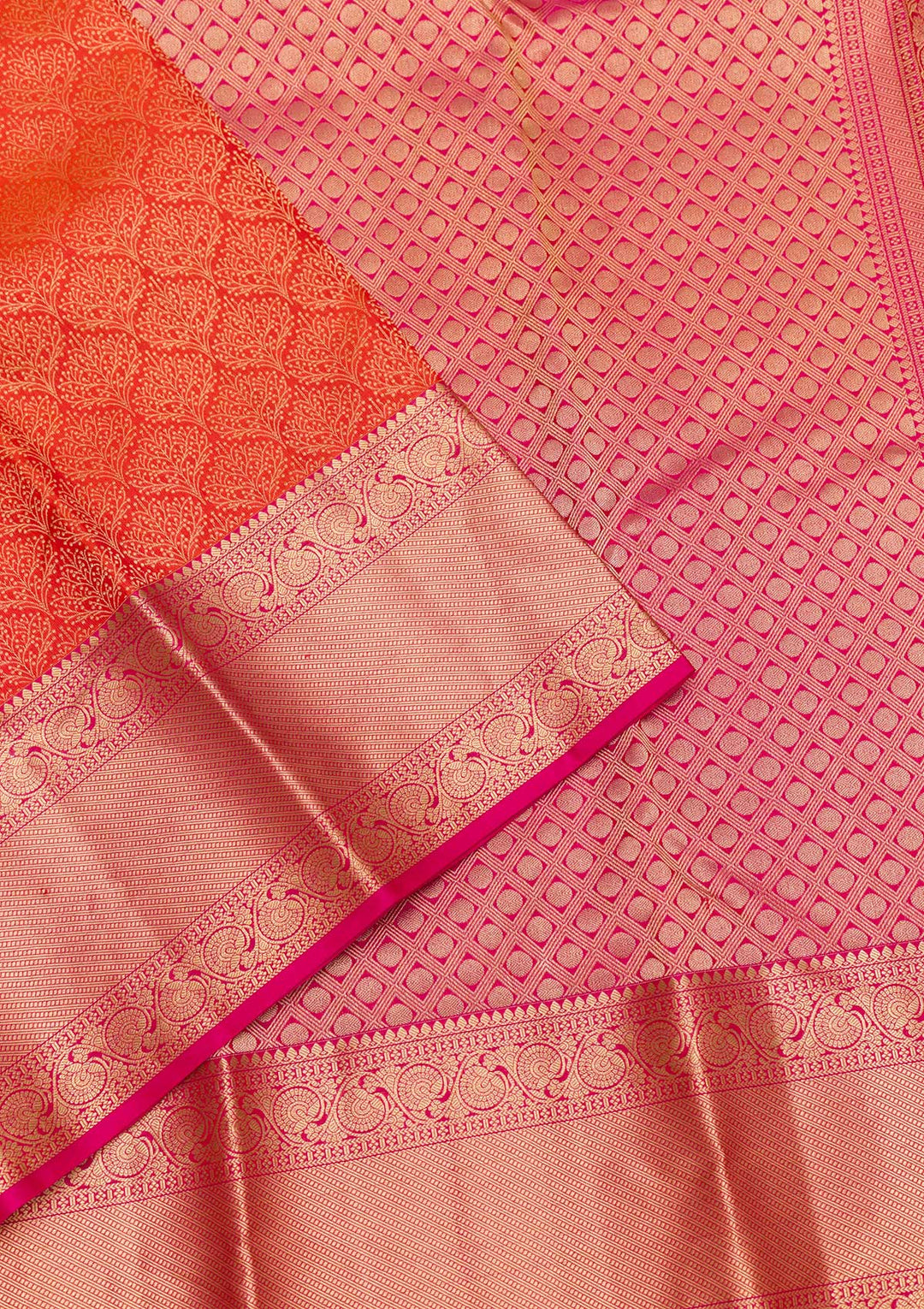 Orange Zariwork Banarasi Pure Silk Saree