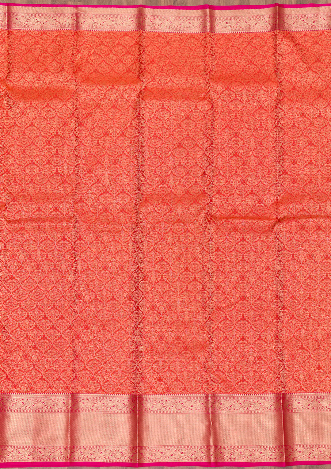 Orange Zariwork Banarasi Pure Silk Saree