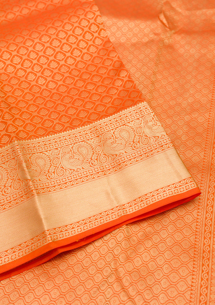 Orange Zariwork Pure Silk Saree