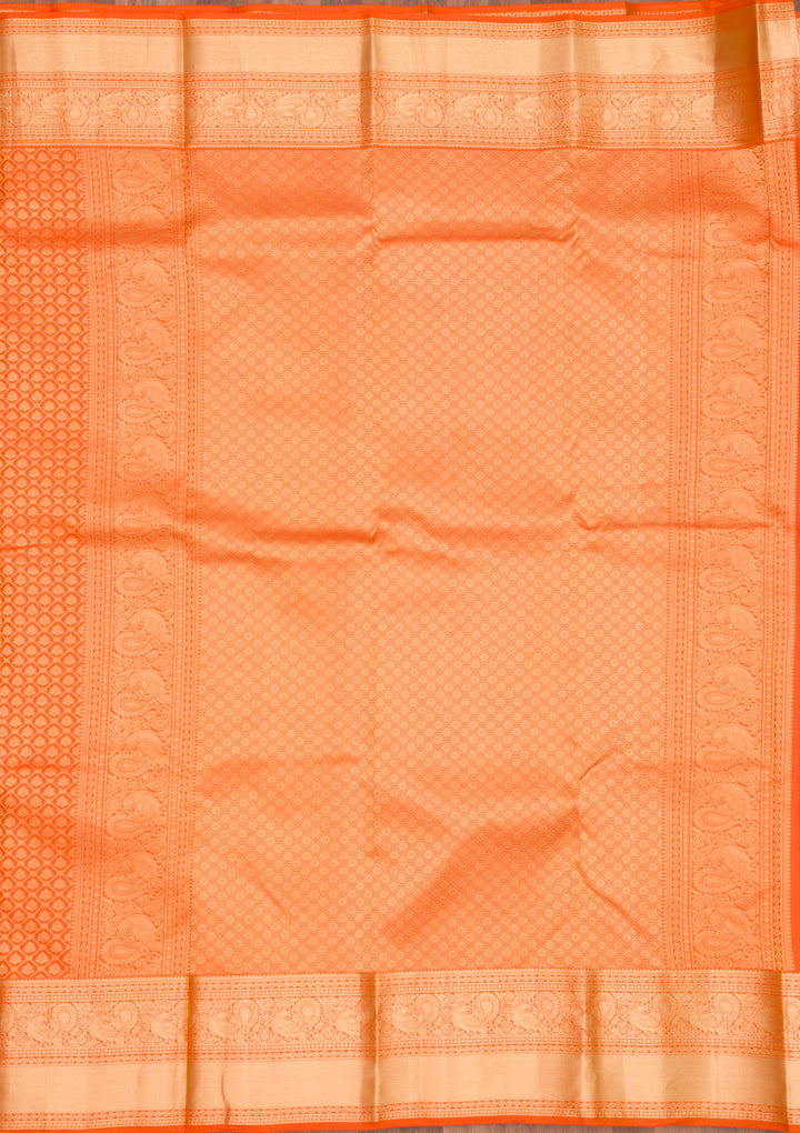 Orange Zariwork Pure Silk Saree