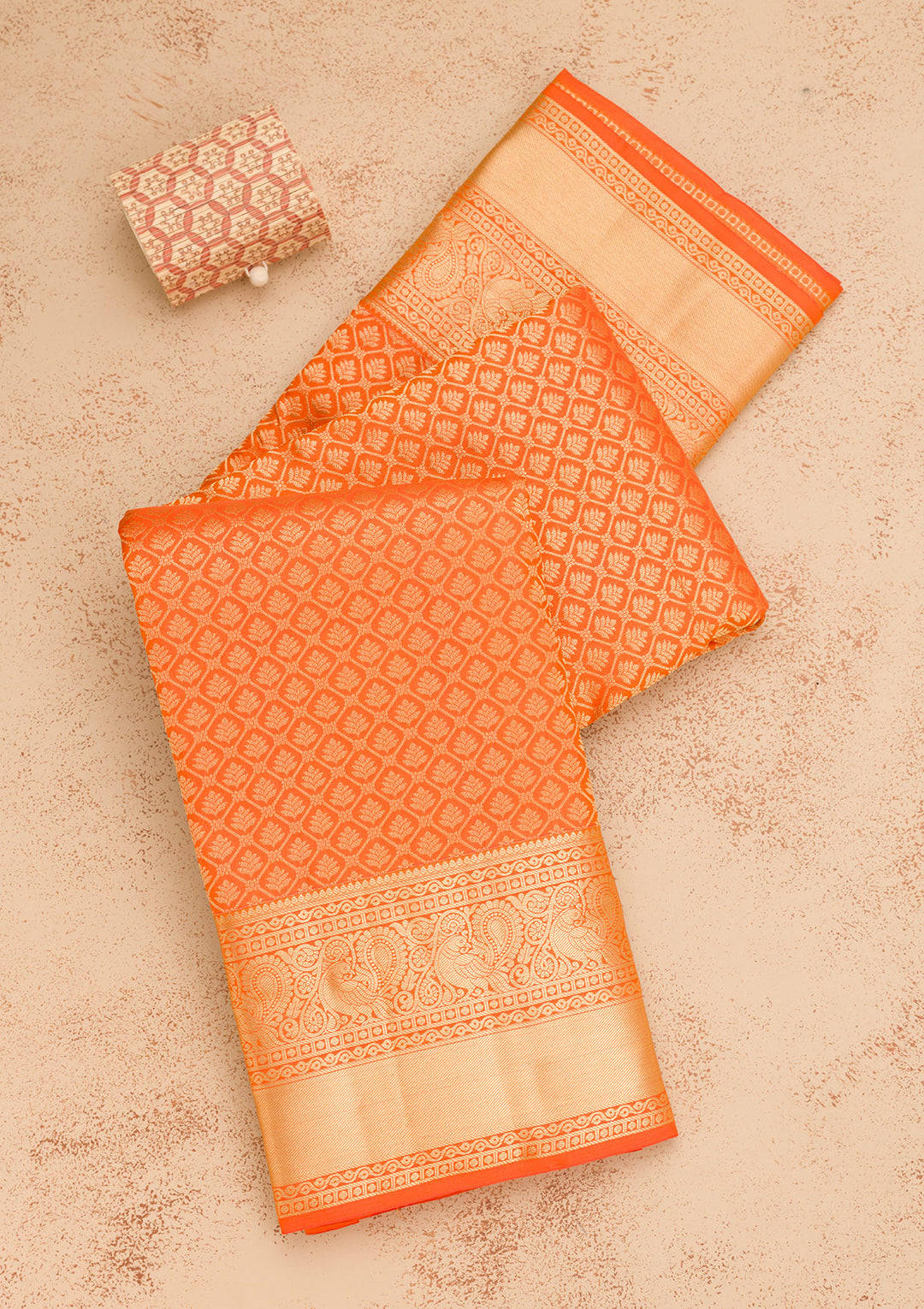 Orange Zariwork Pure Silk Saree