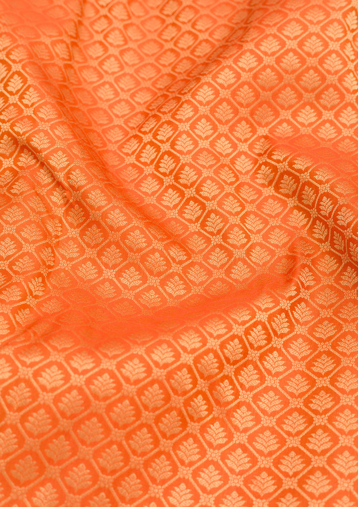 Orange Zariwork Pure Silk Saree