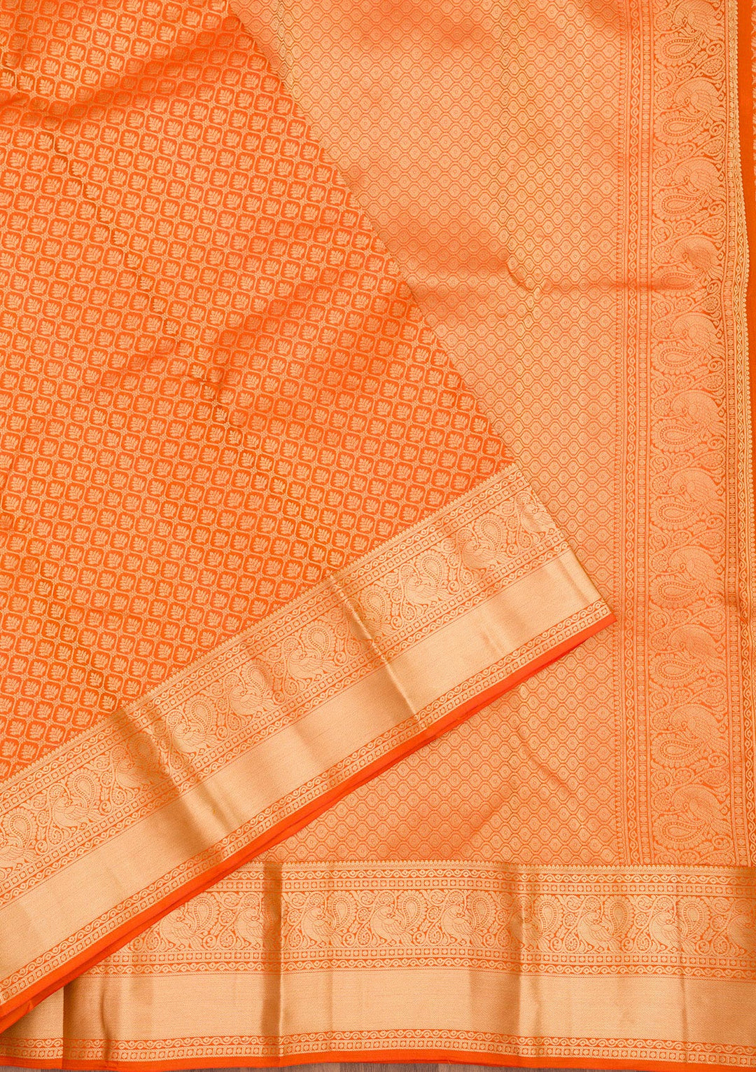 Orange Zariwork Pure Silk Saree
