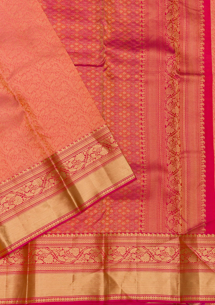 Orange Zariwork Banarasi Pure Silk Saree
