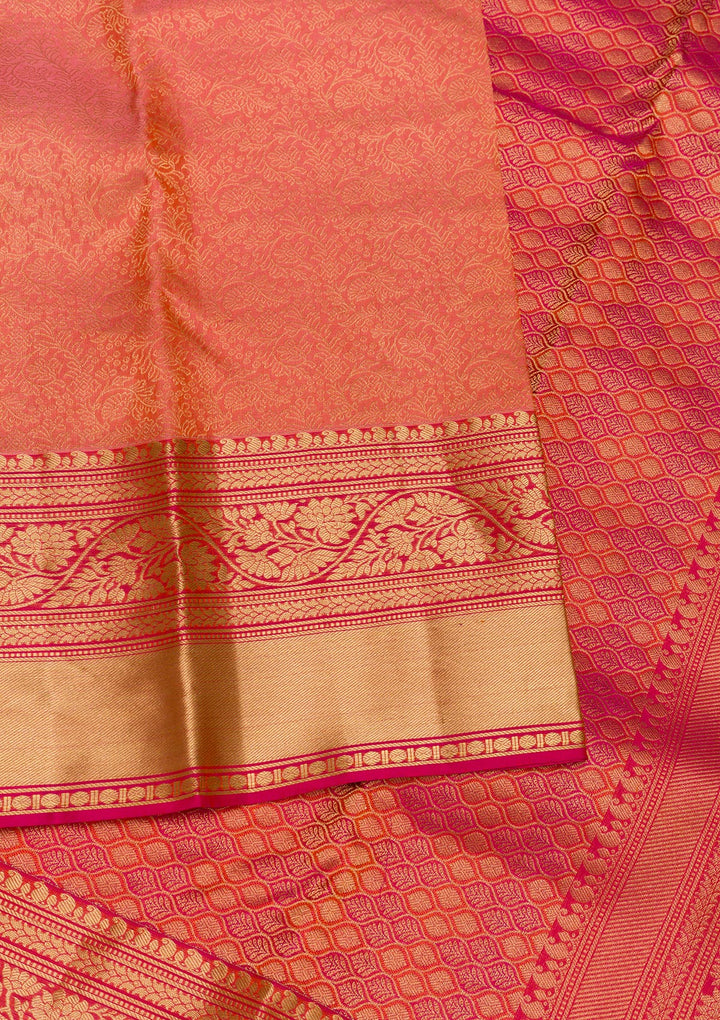 Orange Zariwork Banarasi Pure Silk Saree