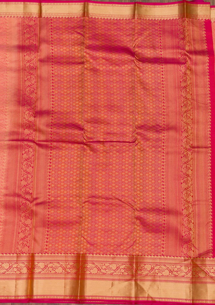 Orange Zariwork Banarasi Pure Silk Saree