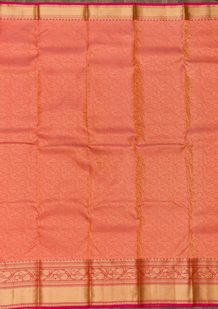 Orange Zariwork Banarasi Pure Silk Saree