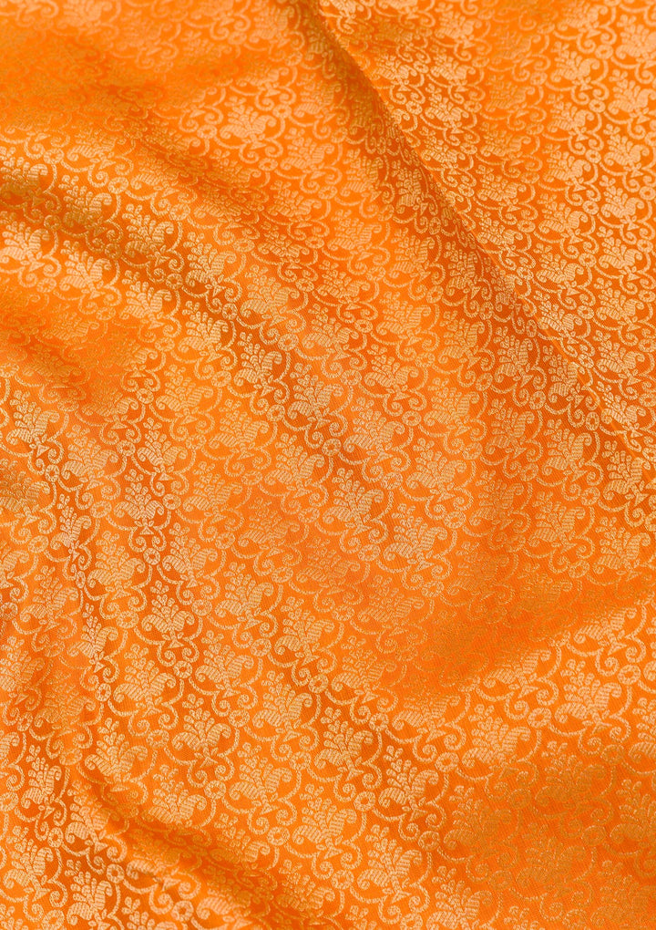 Orange Zariwork Kanjivaram Pure Silk Saree