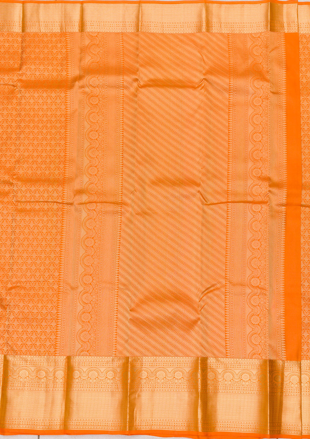 Orange Zariwork Kanjivaram Pure Silk Saree