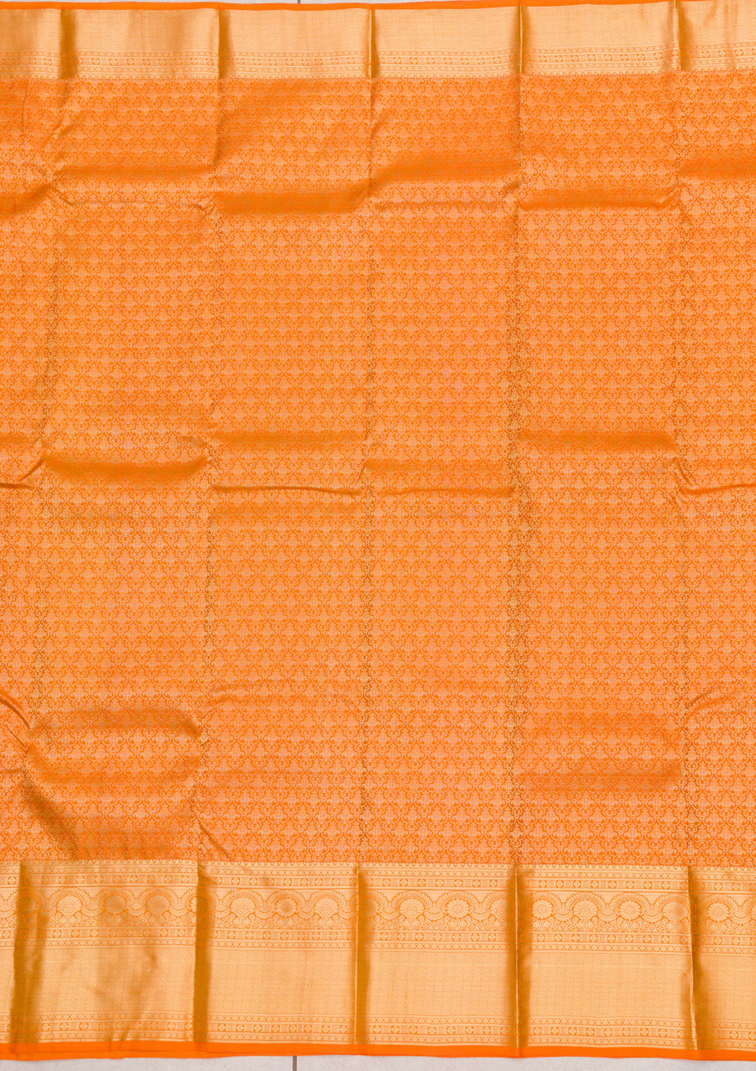 Orange Zariwork Kanjivaram Pure Silk Saree