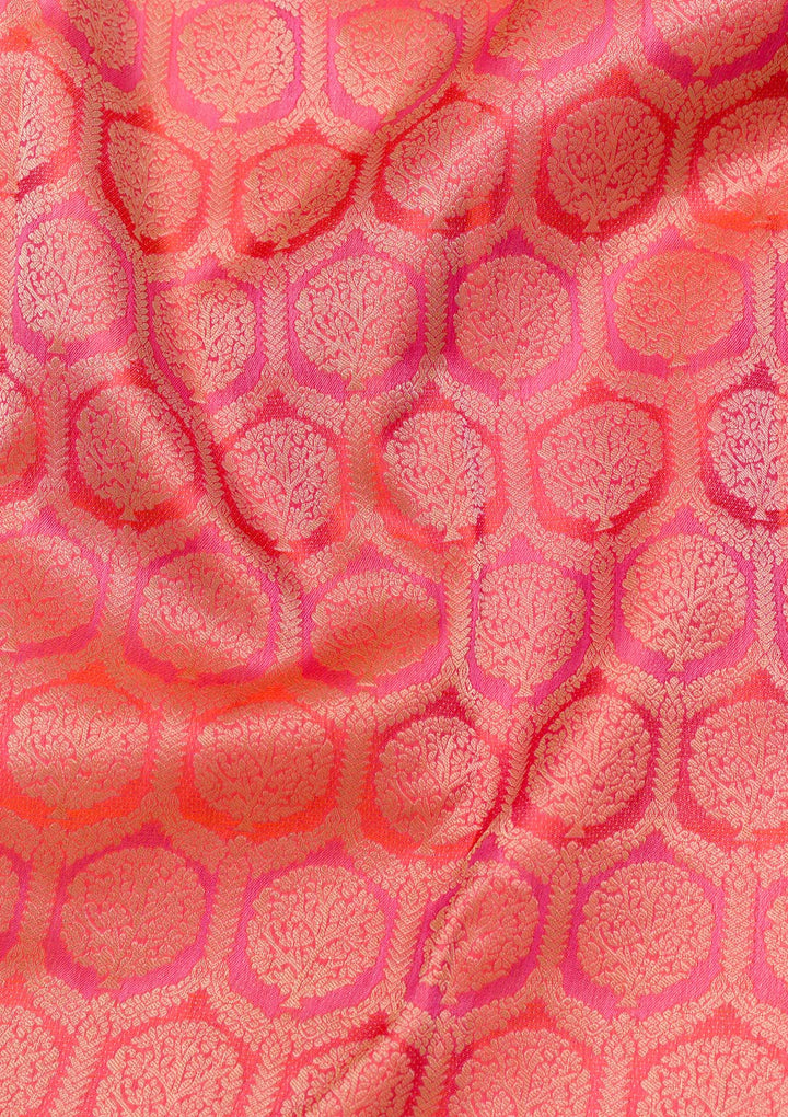 Orange Zariwork Kanjivaram Pure Silk Saree