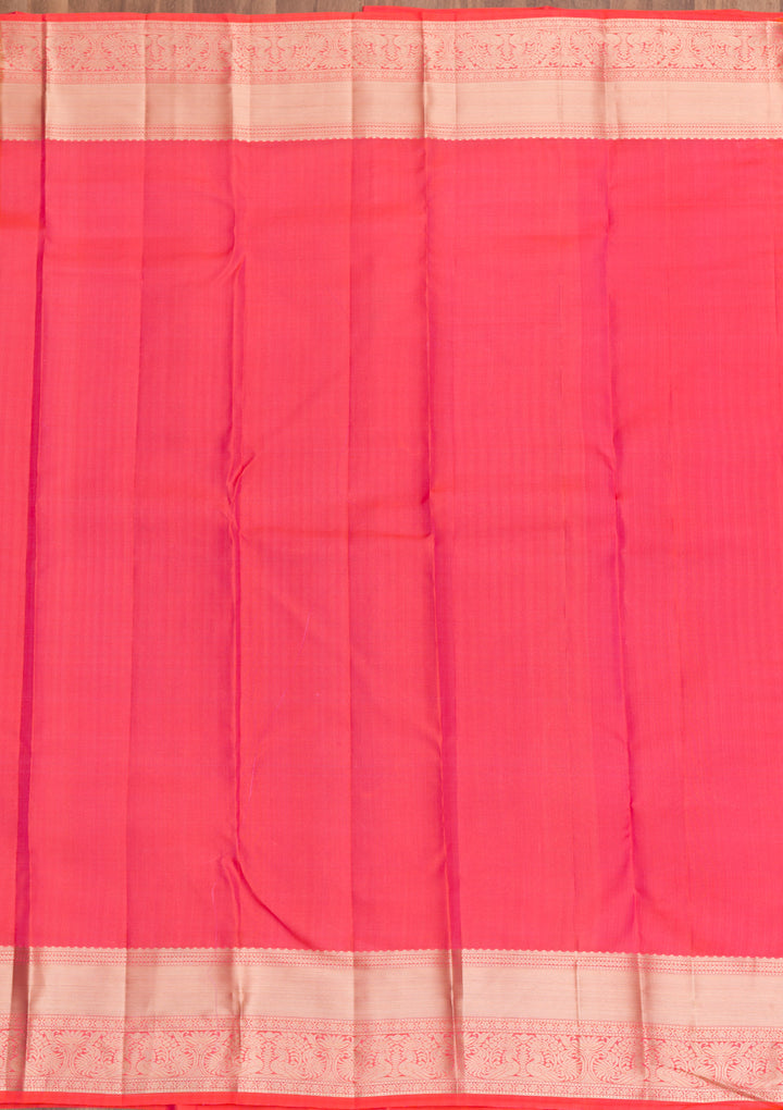 Orange Zariwork Kanjivaram Pure Silk Saree