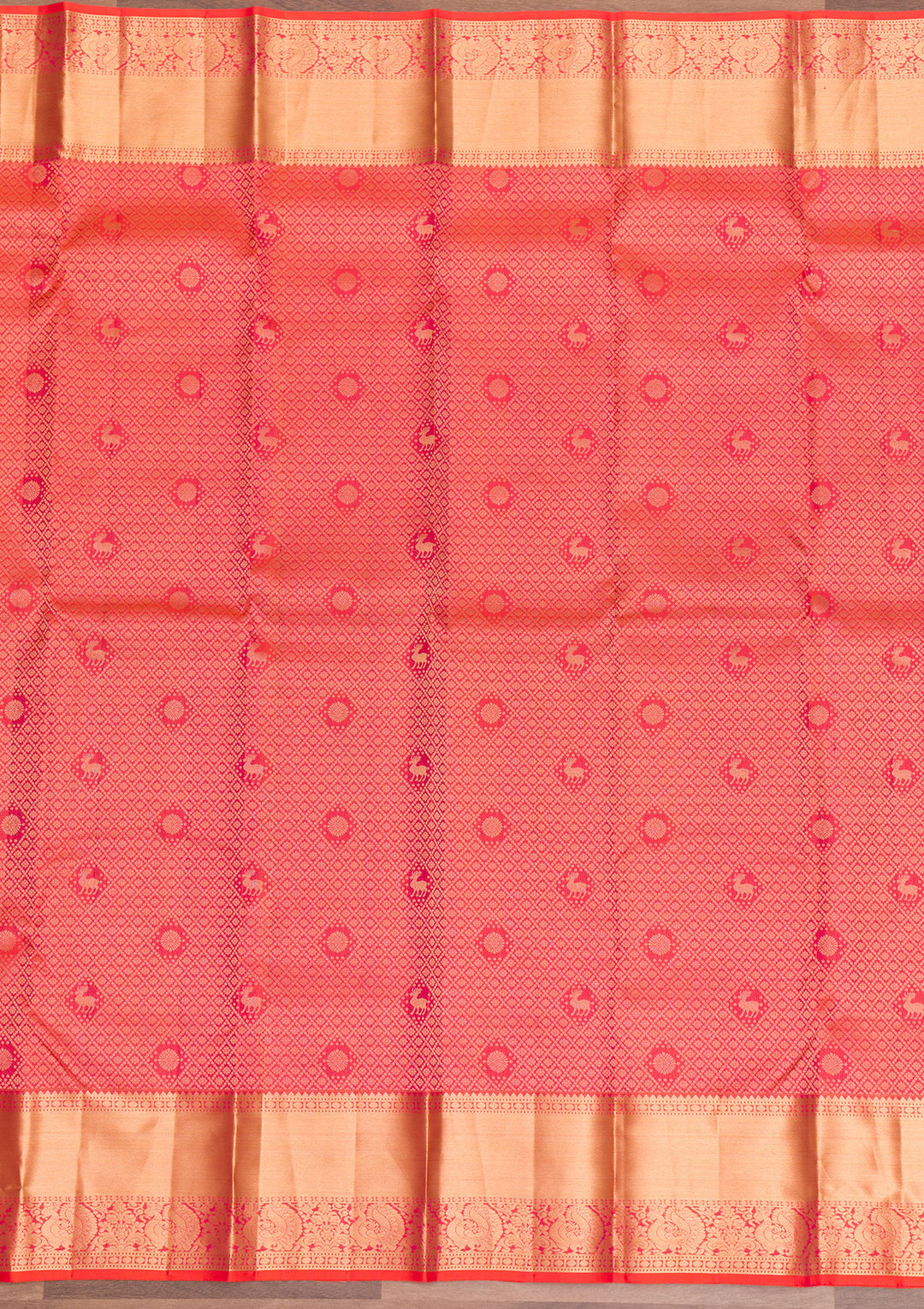 Orange Zariwork Pure Silk Saree-Koskii