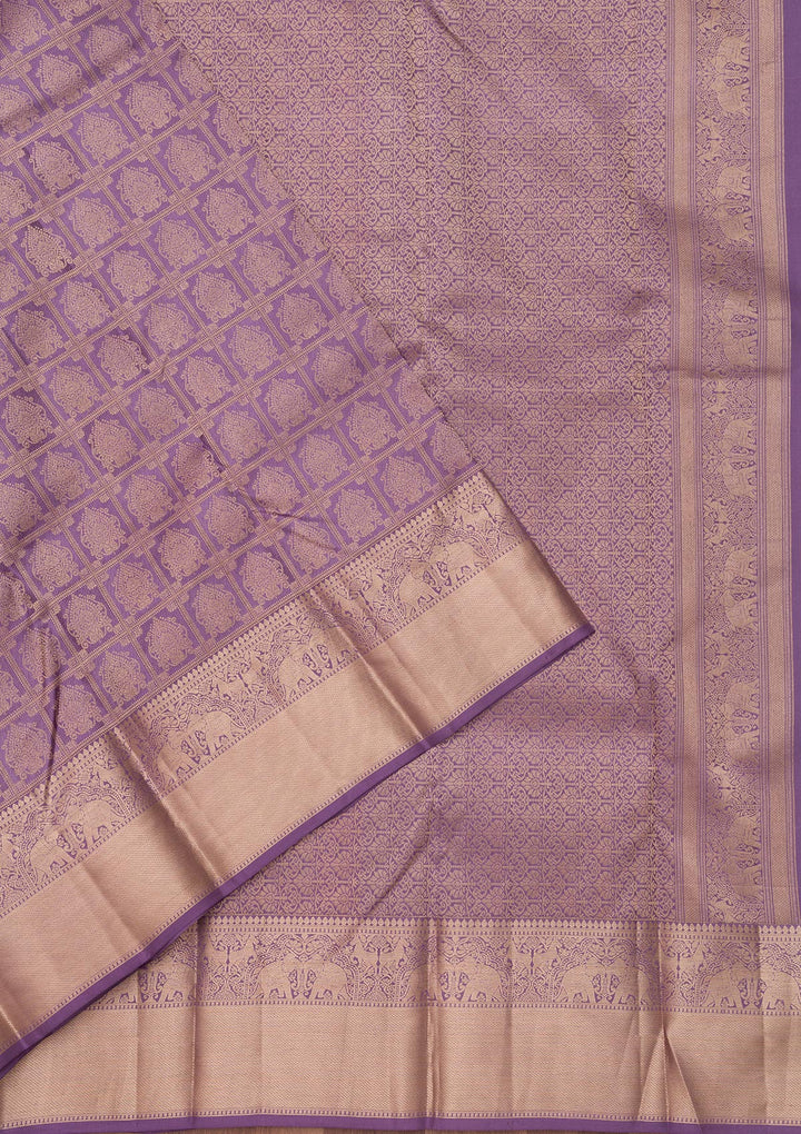 Mauve Zariwork Pure Silk Saree