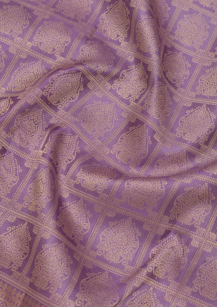 Mauve Zariwork Pure Silk Saree