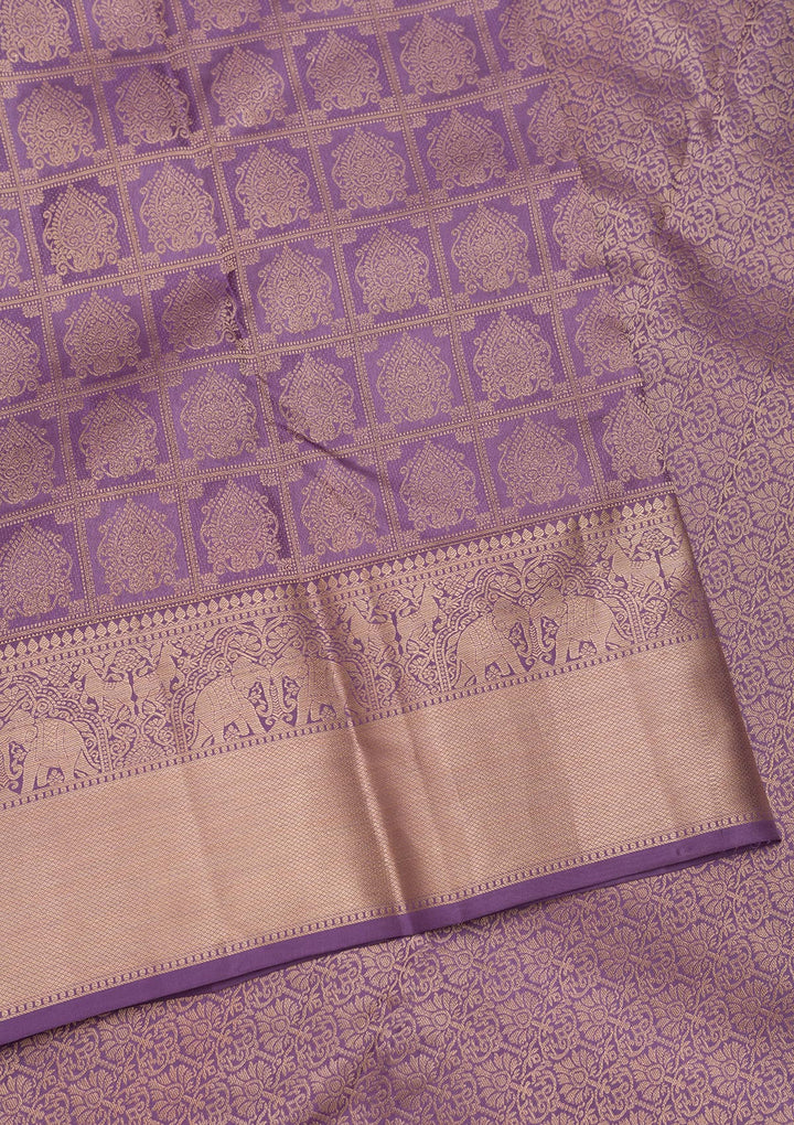 Mauve Zariwork Pure Silk Saree