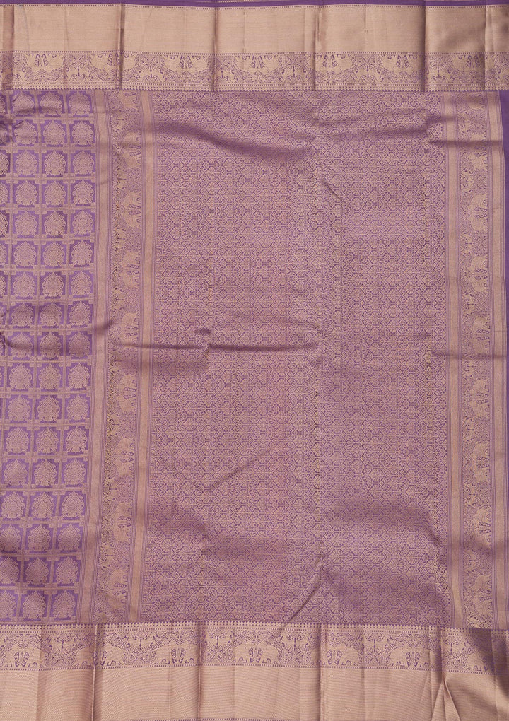 Mauve Zariwork Pure Silk Saree