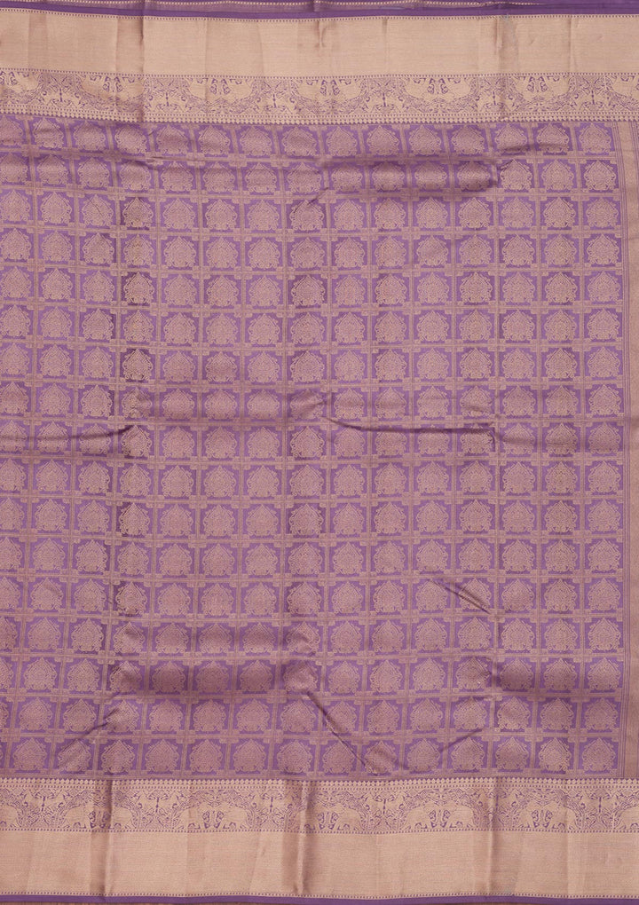 Mauve Zariwork Pure Silk Saree
