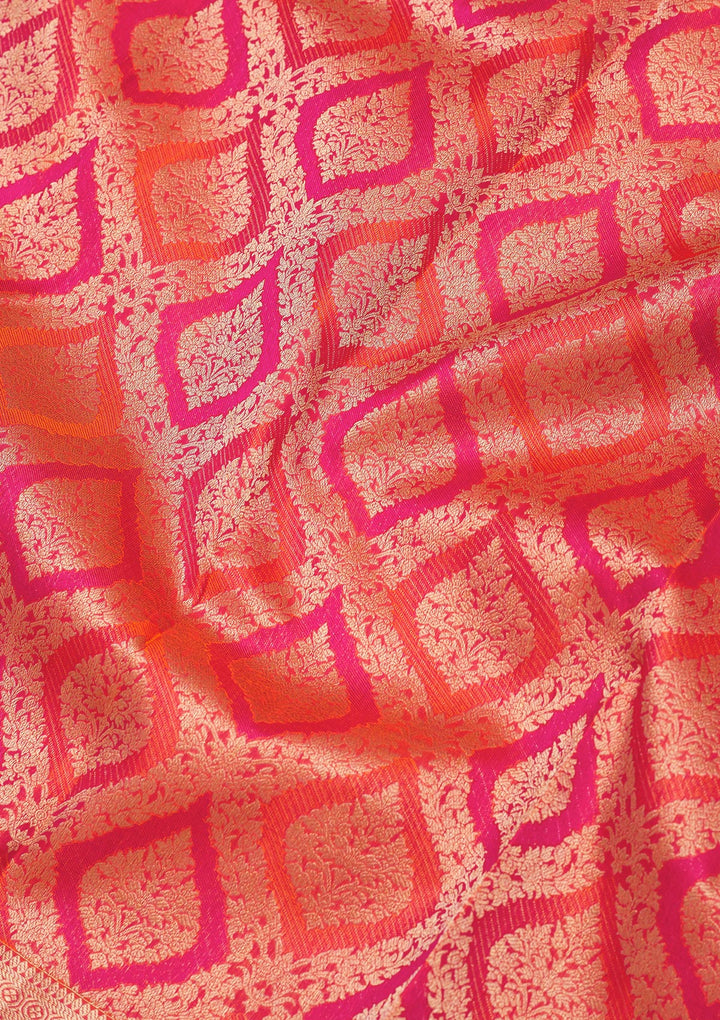 Orange Zariwork Pure Silk Saree