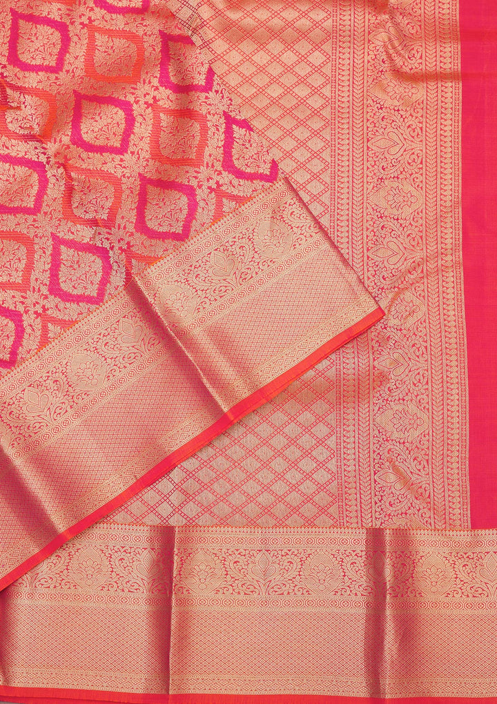 Orange Zariwork Pure Silk Saree