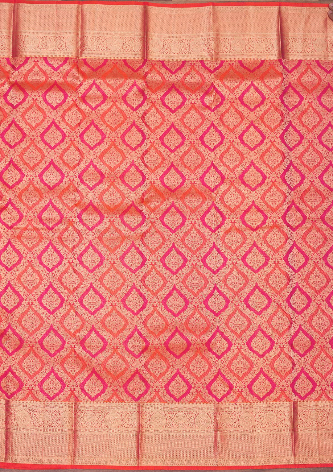Orange Zariwork Pure Silk Saree