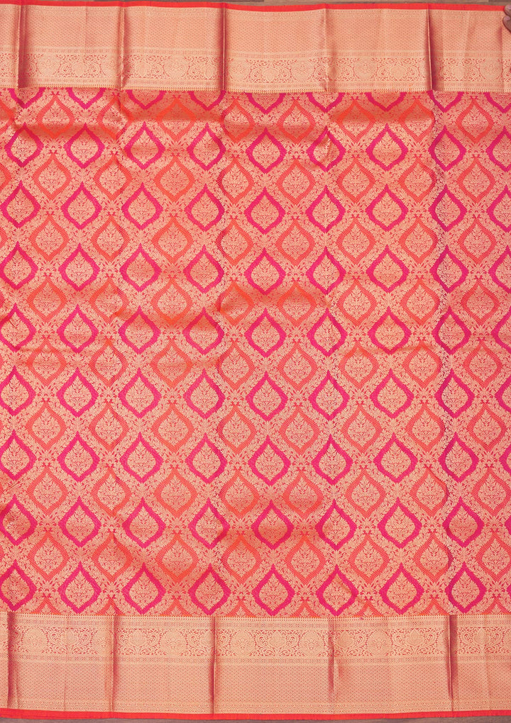 Orange Zariwork Pure Silk Saree