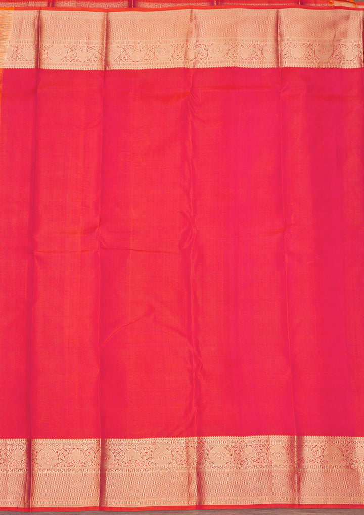 Orange Zariwork Pure Silk Saree
