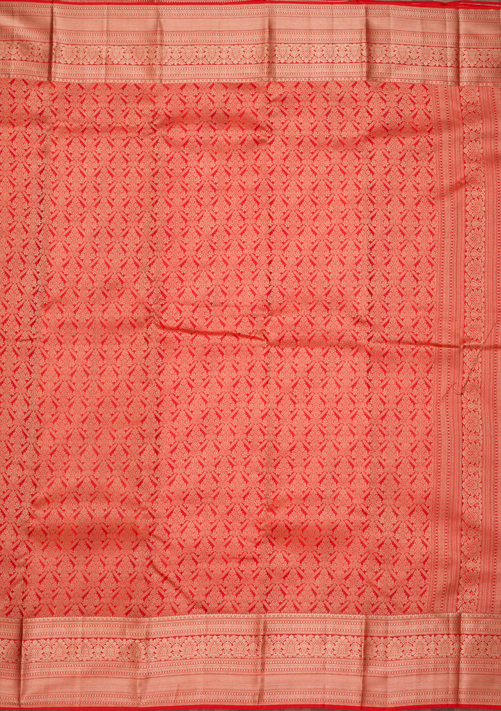 Orange Zariwork Pure Silk Saree