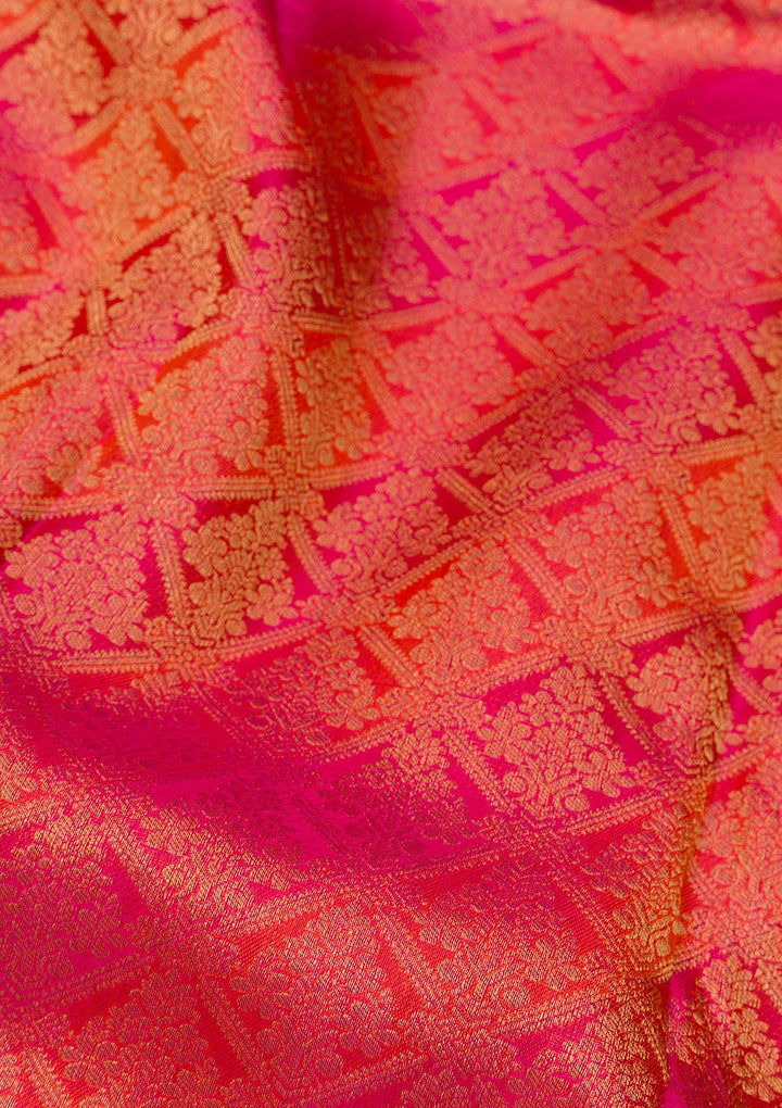 Orange Zariwork Banarasi Pure Silk Saree