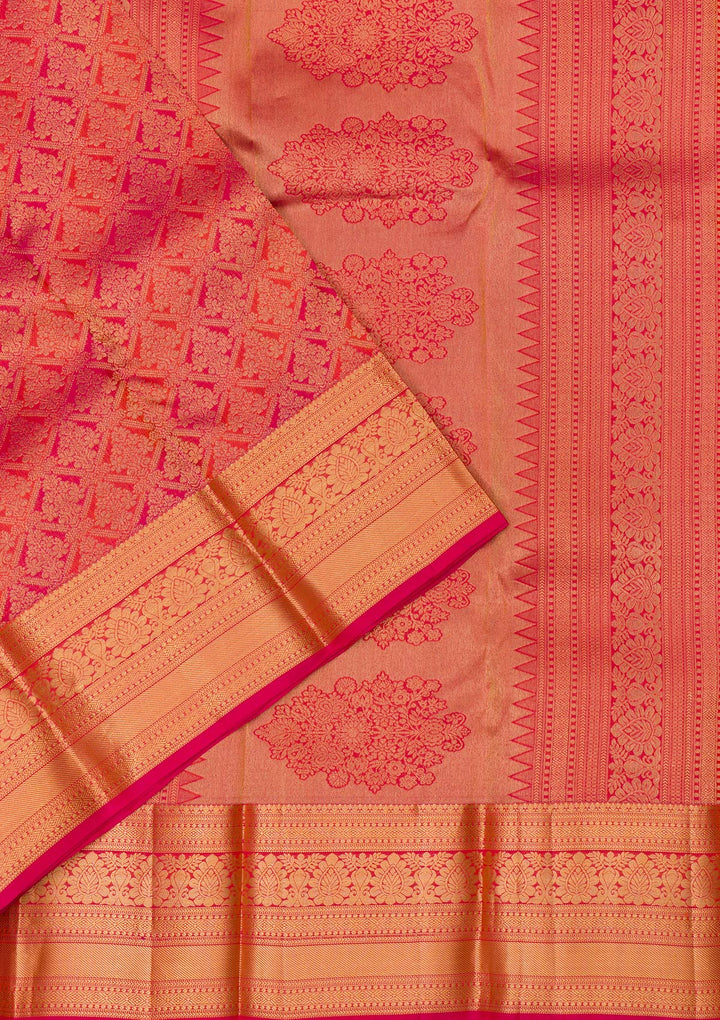 Orange Zariwork Banarasi Pure Silk Saree