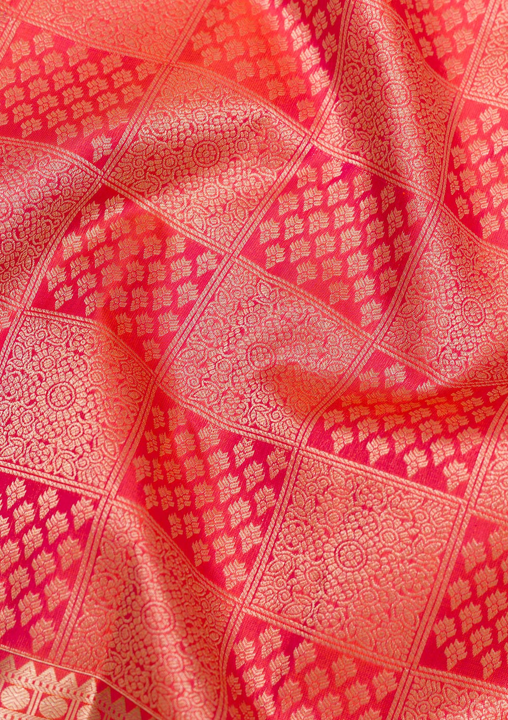 Orange Zariwork Pure Silk Saree-Koskii