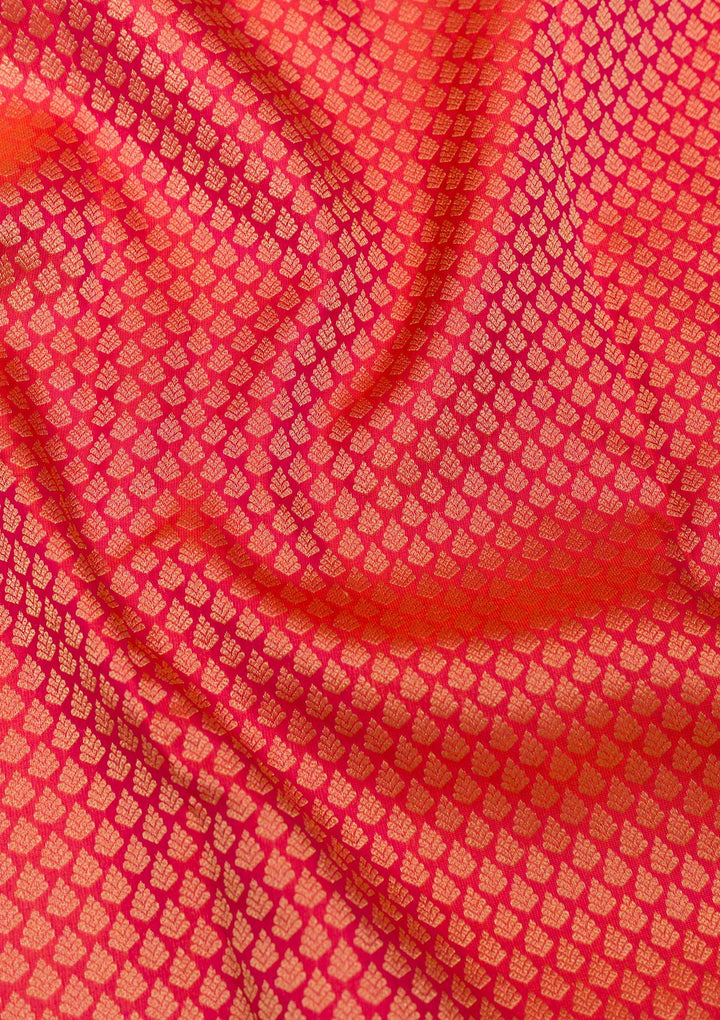 Orange Zariwork Banarasi Pure Silk Saree