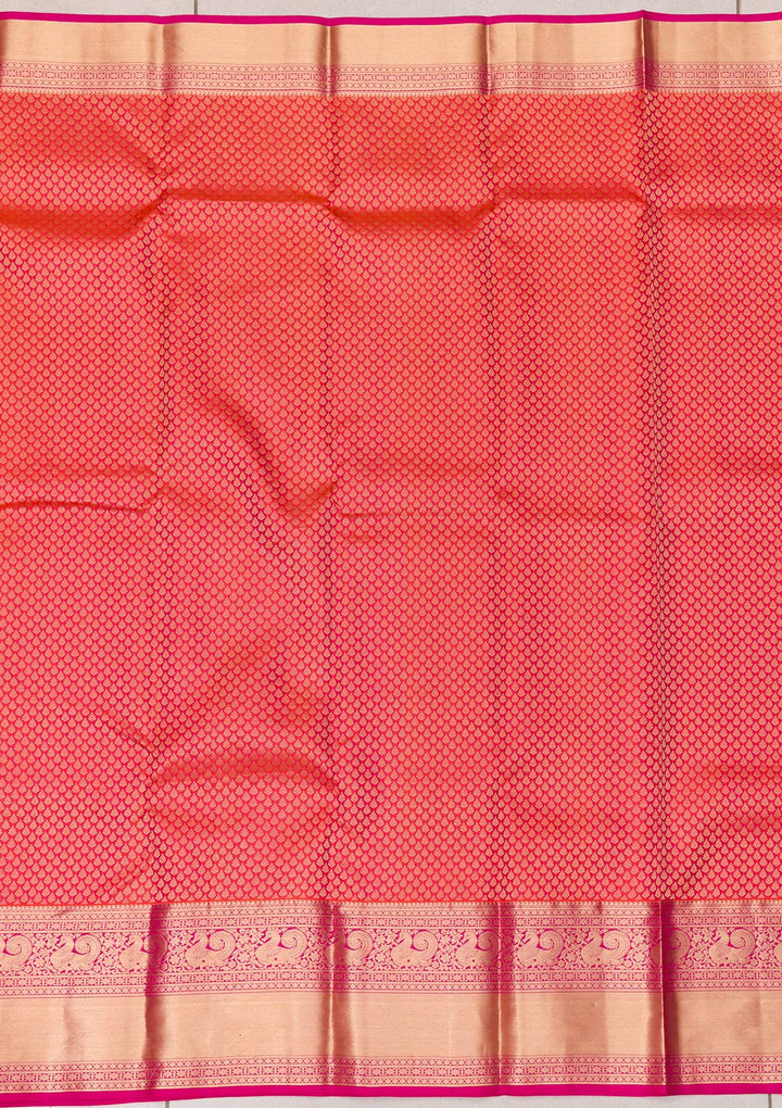 Orange Zariwork Banarasi Pure Silk Saree
