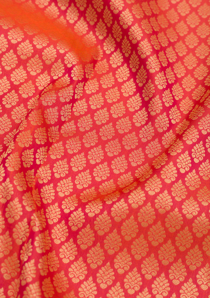 Orange Zariwork Pure Silk Saree