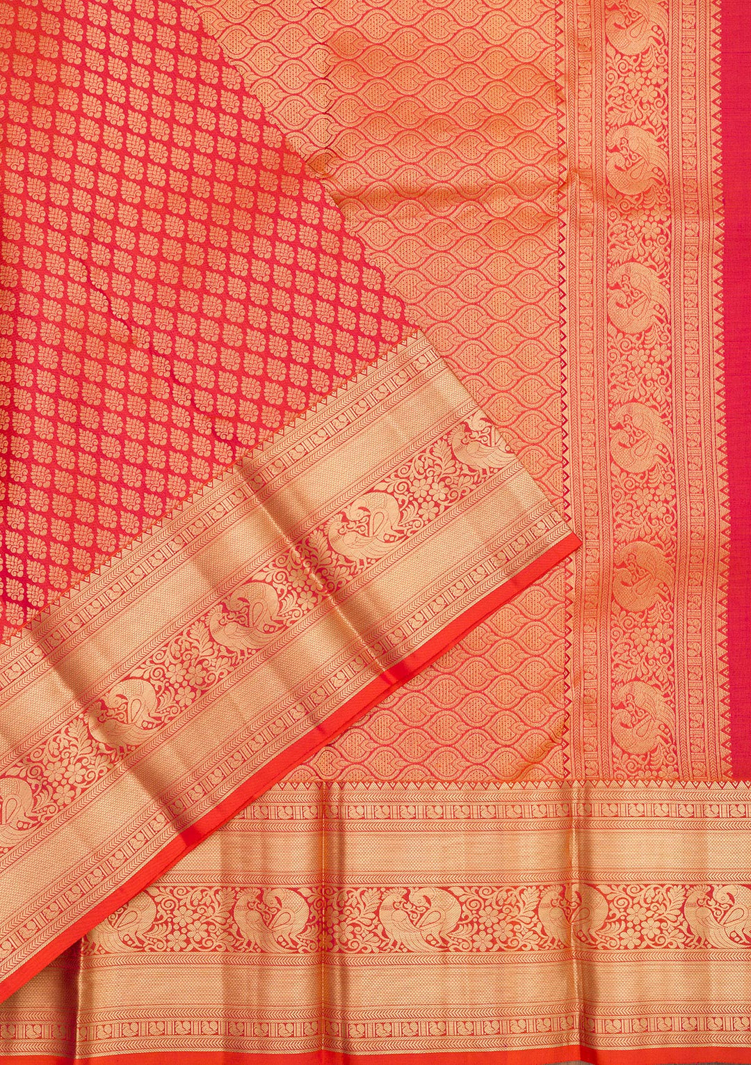 Orange Zariwork Pure Silk Saree