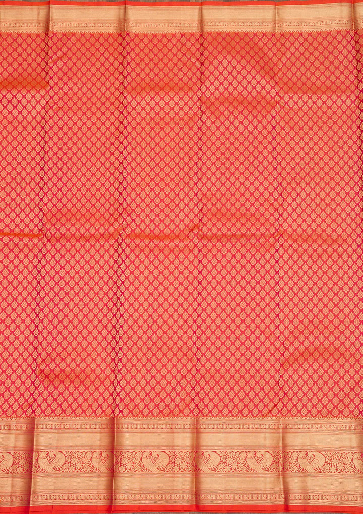 Orange Zariwork Pure Silk Saree