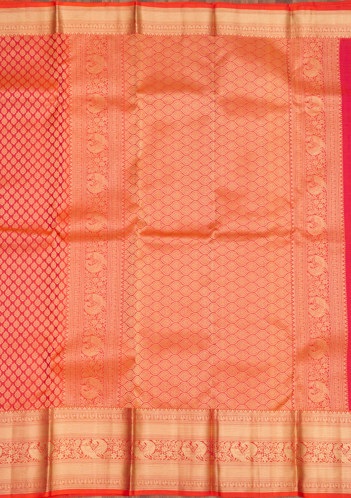 Orange Zariwork Pure Silk Saree