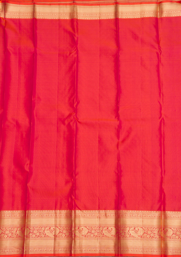 Orange Zariwork Pure Silk Saree