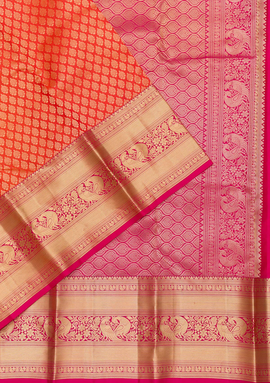 Orange Zariwork Banarasi Pure Silk Saree