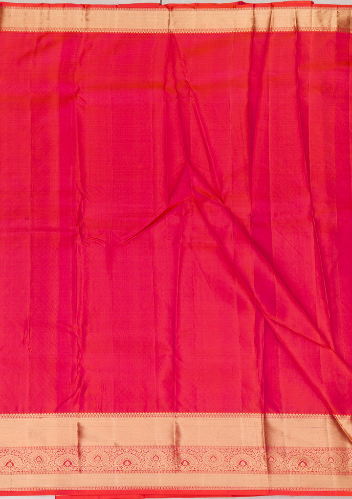 Orange Zariwork Kanjivaram Pure Silk Saree